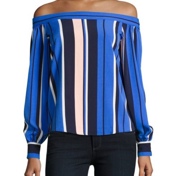 Romeo & Juliet Couture Tops - Romeo & Juliet off shoulder striped shirt